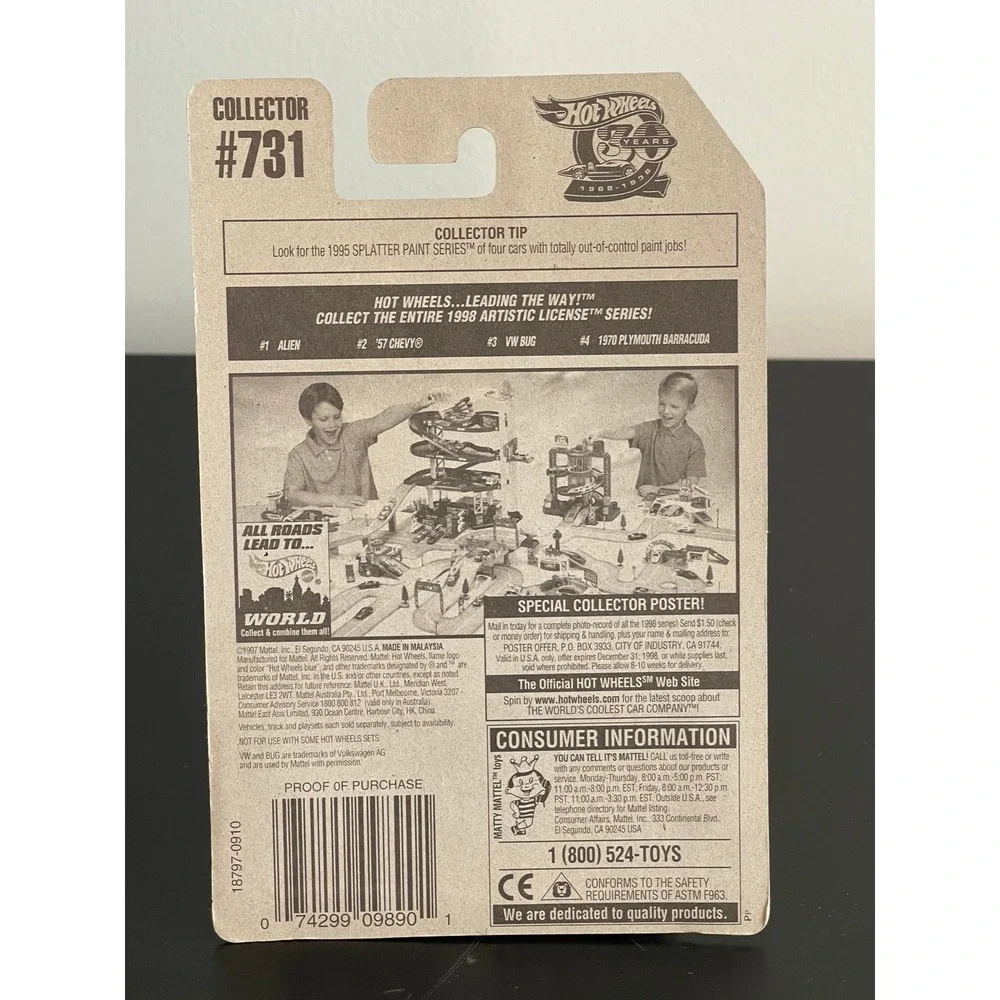 00583 - Hot Wheels '98 Artistic‎ License Series VW Bug White Diecast Toy Car